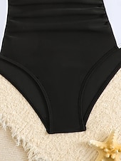 cheap One Piece Swimsuit-Kids Girls' Swimsuit Outdoor Beach Color Block Vacation Fashion Patchwork Bathing Suits 4 years+ Summer Blue Black