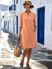 economico Abiti Falsi Essenziali-Per donna Abito Midi Abito a Tubino Casual Quotidiano Vestibilità regolare Semplice Manica Lunga Girocollo Blu Nero Bianco Blu reale Estate Primavera Autunno