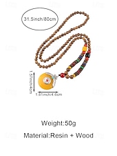 abordables Accesorios de vacaciones-Collar bohemio para hombre, cuentas y piedras de madera de múltiples materiales, varios estilos, joyería tribal hecha a mano, perfecto para uso diario informal y viajes de vacaciones.
