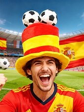 cheap Accessories-Men's Flag Color Soccer Fan Top Hat Polyester Novelty Football Hat in Multiple Colors for Soccer Matches, Supporter Events, Team Spirit &amp; Game Day Wear