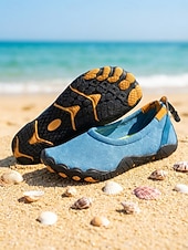 cheap Women-Women's Blue Wide Toe Water Shoes – Lightweight Quick-Dry Barefoot Aqua Shoes with Anti-Slip Sole, Flexible Five-Toe Style for Swimming, Beach, Diving, River Trekking, Gym and Water Sport