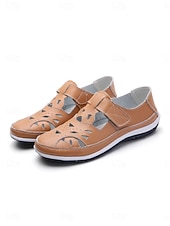 preiswerte Ballerinas für Damen-Rote, atmungsaktive Damen-Freizeitschuhe mit Lochmuster und weiter Passform – ideal für Alltag, Outdoor-Aktivitäten und Reisen.