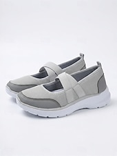 cheap Women's Sneakers-Women's Pink Mary Jane Sneakers – Breathable Lightweight Mesh Slip-On Sport Shoes for Walking, Casual Wear, Travel and Daily Activities