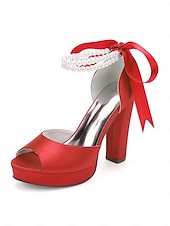 economico sposa-sandali con plateau color avorio bianco da donna - eleganti tacchi da sposa con cinturini di perle per matrimoni in chiesa