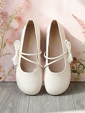 abordables Ballerines femme-Ballerines Mary Jane beiges à nœud, confortables pour femme, à largeur large, idéales au quotidien, au travail ou pour un mariage. &amp; occasionnel