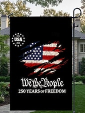  Conjunto de 2 bandeiras dos EUA comemorativas do 250º aniversário, bandeiras patrióticas de jardim dupla face com a Estátua da Liberdade, decorações para o 4 de julho para a celebração dos 250 anos dos EUA, produtos comemorativos dos 250 anos dos EUA, 177
