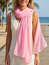 preiswerte Urlaubszubehör-Chiffonschal für Damen, leichtes Polyester, Boho-Stil, mehrfarbig, weich und atmungsaktiv, perfekt für Urlaub, Reisen, Alltag und Freizeitoutfits