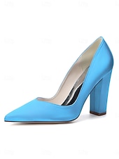 Χαμηλού Κόστους Μητέρα της Νύφης/του Γαμπρού-Γυναικεία μπλε σκούρο γόβες με ψηλό τακούνι, κομψά παπούτσια για τη μητέρα της νύφης για γάμο στην πόλη, άνετα παπούτσια με μυτερή μύτη και μεσαίο τακούνι για επίσημες εκδηλώσεις &amp;βραδινά ρούχα