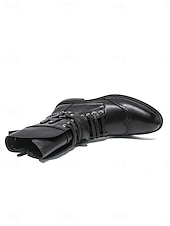 abordables Hombres-Botas de combate marrones para hombre con cordones, cremallera lateral y detalle de cadena. Botines para festivales de música, conciertos, eventos al aire libre, estilo urbano, fiestas y un estilo robusto y llamativo.