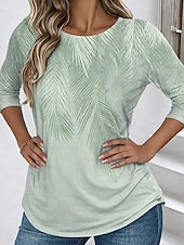  Per donna Maglietta Stampato Floreale Grafico Piante Elegante Classico Moderno Manica Lunga Girocollo Top Regolari Quotidiano Weekend Abbigliamento da vacanza Blu Rosa Blu Reale Verde Grigio Estate