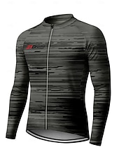 Χαμηλού Κόστους Ανδρικές φανέλες-Άντρες Φανέλα ποδηλασίας Ντάουνιλ Τζέρσεϋ Γεωμετρικό Αφηρημένο Χρώμα αντίθεσης Μακρυμάνικο Ποδήλατο Μπλουζάκι Αθλητική μπλούζα Ρούχα συμπίεσης με 3 πίσω τσέπες Ποδηλασία Βουνού Ποδηλασία Δρόμου