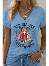  γυναικείο μπλουζάκι αστεία αποφθέγματα χιούμορ κομψό κλασικό casual κοντομάνικο ντεκολτέ με V κανονικές μπλούζες καθημερινά έξοδος Σαββατοκύριακο μπλε λευκό κόκκινο λευκό καλοκαίρι άνοιξη φθινόπωρο