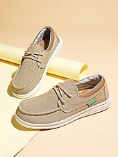 abordables Hombres-Mocasines beige para hombre: calzado informal para islas y cruceros, calzado ligero y cómodo para el verano, ideal para viajes y vacaciones.