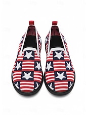  Zapatillas de lona para mujer conmemorativas del 250.º aniversario de EE. UU. - Estrellas conmemorativas &Zapatos de rayas para el Día de la Independencia de 2026 &eventos patrióticos