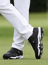 cheap Men's Golf Shoes-Men's Premium White Golf Shoes with High-Performance Outsole – Stylish and Comfortable for Professional Golf Players