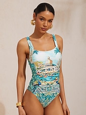 preiswerte Designer-Bademode-Baleareninseln blauer Stretch-Einteiler-Badeanzug