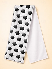 preiswerte Zubehör-Sport-Kühltuch aus Polyester mit Fußballmuster für Herren, ideal für Fußballtraining, Spieltage, Fanunterstützung, Fitnessstudio und Fitness.