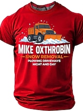  Men's MIKE OXTHROBIN Snow Removal Funny Adult Humor Naughty Pun Graphic T-Shirt Plowing Driveways Night and Day Gag Gift Casual Wear Designer Clothing Apparel S M L XL XXL XXXL