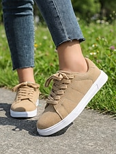 preiswerte Damen-Sneaker-Grüne Damen-Sneaker – minimalistische Schnürschuhe für Damen, ideal für Reisen, Alltag und Shopping