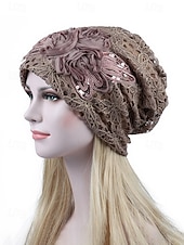 halpa Naisten hatut-Naisten boho-pitsihattu, kevyt ja hengittävä polyesteri, monivärinen, 3D-kukkakoriste, tyylikäs loma- ja vapaa-ajan asu, täydellinen matkoille ja arkikäyttöön