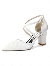 Недорогие Невеста-Женские свадебные туфли-лодочки цвета шампанского — элегантные свадебные туфли с вышивкой и массивным каблуком для свадеб в саду.