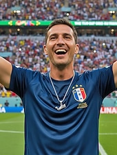 economico Accessori-Collana da uomo in acciaio inossidabile con ciondolo a forma di calcio di pallone, gioiello per tifosi di calcio, ideale per partite e per l'uso quotidiano.