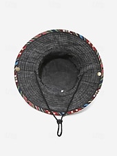 Χαμηλού Κόστους Αξεσουάρ διακοπών-Ανδρικό καπέλο bucket από μείγμα βαμβακιού σε μποέμ στιλ με έθνικ σχέδια, πολύχρωμο σχέδιο – ιδανικό για καθημερινή χρήση και ταξίδια διακοπών