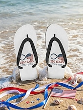 baratos Sapatos masculinos-Chinelo masculino com estampa da bandeira americana – sandálias de praia leves para o Dia da Independência e celebrações dos EUA. &amp;viagens de verão
