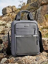 baratos Bolsas para Homem-Bolsa transversal masculina de nylon em várias cores, com grande capacidade, múltiplos bolsos e alça ajustável, ideal para uso casual diário, viagens e atividades ao ar livre.