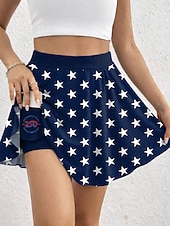  Γυναικεία Φούστα διακοπών Φούστα τένις Κομψό Μοντέρνα Χαβανέζα Ρούχα παραλίας Πάνω από το Γόνατο Ψηλή Μέση Φούστες Γραφική Σχέδιο γαλαξίας Στάμπα Ελαστικό Καθημερινά Παραλία