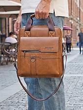 Χαμηλού Κόστους Ανδρικές τσάντες-ανδρική τσάντα ώμου από τεχνητό δέρμα σε πολλά χρώματα, μεγάλης χωρητικότητας, με πολλές τσέπες και χιαστί τσαντάκι για καθημερινή χρήση, εργασία, μετακινήσεις και ταξίδια
