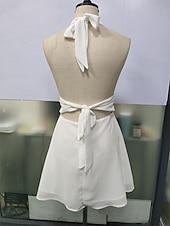 tanie Prosta sukienka-Damskie Sukienka mini Biała sukienka Czarna sukienka Elegancka sukienka Moda Gorący Klasyczny Codzienny Na zewnątrz Plaża Luźna Równina Bez rękawów W serek Czarny Biały Rumiany róż Czerwony Lato