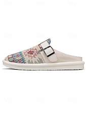 cheap Men-Men's White Canvas Slip-On Loafers with Adjustable Strap, Breathable and Lightweight, Best for Beach Vacation, Travel and Casual Outings