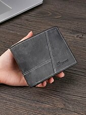 economico Portafogli-Portafoglio da uomo vintage in similpelle, con design a più scomparti, finitura effetto invecchiato retrò, multicolore, materiale PU resistente, ideale per viaggi e uso quotidiano casual.