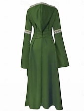abordables Vestido-Medieval Renacimiento Vestidos Disfraz de lujo Bruja Vikingo Disfraz Mujer Celta Fantasía Víspera de Todos los Santos Carnaval Rendimiento LARP Feria Ren Adulto Vestido