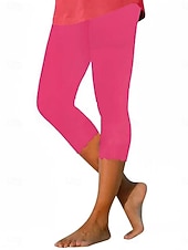 abordables Leggings unis-Femmes Slim Chinos Leggings Vacances Classique Occasionnel Longueur mollet Taille moyenne Uni Taille Élastique Confortable Respirant Haute Élasticité Quotidien Extérieur Salle de sport Noir Bleu