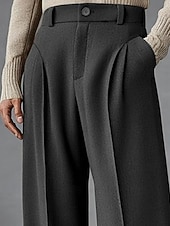 economico Pantaloni eleganti-Per uomo Pantaloni Pantaloni Eleganti Tasca Bottoni Semplice Comodità Traspirante Lunghezza intera All'aperto Abbigliamento casual alla moda Vacanza Moda Marrone Grigio scuro Inelastico