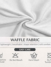 economico T-shirt semplice-Per donna Maglietta Top a maglia waffle Bottoni Davanti Semplice Moda Elegante Classico Manica Corta Henley Top Regolari Quotidiano Uscire Weekend Blu Estate Primavera