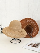 voordelige Dameshoeden-Opvouwbare zonnehoed voor dames, lichtgewicht polyester, boho-stijl, meerkleurig, ademend en opvouwbaar, perfect voor vakantie, reizen, strand en dagelijks gebruik.