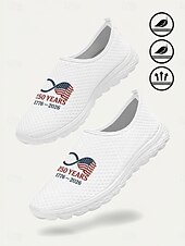 preiswerte Männerschuhe-Graue Herren-Sneaker zum Hineinschlüpfen mit 250-Jahre-Grafik – leichte, atmungsaktive Laufschuhe mit amerikanischem Flaggenmotiv für Freizeit, Feiertage, Reisen und Outdoor-Aktivitäten