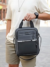baratos Bolsas para Homem-Bolsa transversal masculina de nylon em várias cores, com grande capacidade, múltiplos bolsos e alça ajustável, ideal para uso casual diário, viagens e atividades ao ar livre.