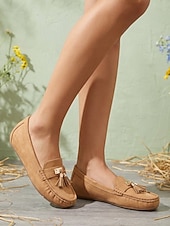 halpa Naisten mokkasiinit ja loaferit-Naisille rento arkipäivän metalliset tupsulihakset - kenkien kenkä pyöreä kärki klassinen rento mukavuus tekonahkaa musta sininen ruskea