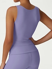 cheap Women's Shirt-Women's Solid Colored Sports Tank Top Tennis Bra Sports Bra Sleeveless Quick Dry Shockproof Moisture Wicking Breathable Tennis Pickleball Running Crew Neck Top Black Pink Blue Tennis Clothing