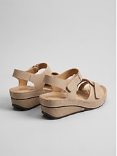 Недорогие Сандалии на танкетке-женские босоножки на танкетке с регулируемыми ремешками-липучками – удобная летняя обувь для прогулок и повседневной носки