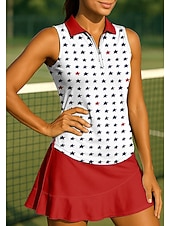 baratos Camisa Feminina-250º Aniversário da América Dia da Independência Mulheres Estrelas Tops Camisa Esportiva Camisa polo de caminhada Camisa de tênis Sem Manga Zíper Floral UPF50+ Resistente a UV Elasticidade Alta Pavio
