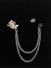 economico Matrimonio ACC-Spilla da bavero da uomo in lega con rosa e catena, accessorio per abiti da sposa e da festa, vari colori, elegante spilla floreale per occasioni formali