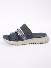 economico Infradito scivolosi-Sandali da donna con cinturino elastico: ciabatte comode e leggere a punta aperta con suola antiscivolo imbottita, perfette per l'estate, la casa, la spiaggia, i viaggi e l'uso quotidiano.