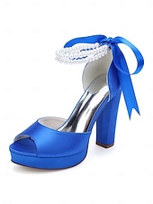 economico sposa-sandali con plateau color avorio bianco da donna - eleganti tacchi da sposa con cinturini di perle per matrimoni in chiesa