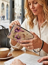 Χαμηλού Κόστους Πορτοφόλια-Γυναικείο πορτοφόλι από τεχνητό δέρμα, με πολλαπλά σχέδια λιβελούλας, μεγάλη χωρητικότητα με πολλαπλές θήκες, ιδανικό για καθημερινή χρήση, διακοπές και ταξίδια