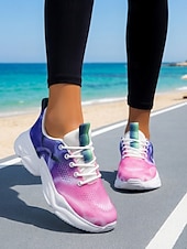 preiswerte Damen Laufschuhe-Damen-Laufschuhe mit Batikmuster und Schnürung – atmungsaktive, leichte Mesh-Sneaker zum Joggen, Strandlaufen und fürs Fitnessstudio &amp;Freizeitkleidung